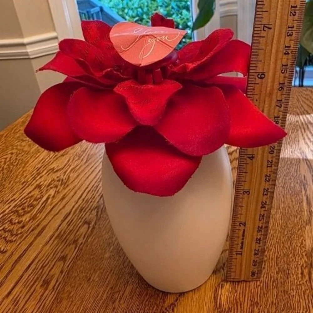 Retro Hallmark Blooming Expressions Red Rose I Love You‎ Heart Gift 7in Romance